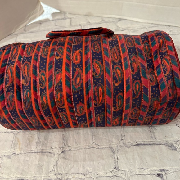 VINTAGE GLORIA VANDERBILT COSMETIC CASE FOR ACCESSORY STREET PAISLEY PATTERN - Picture 2 of 11